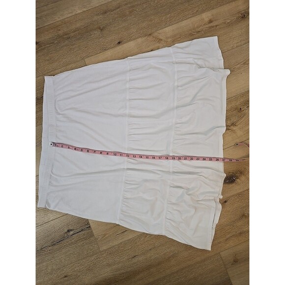 J Jill White Tiered Skirt Womens 20 Peasant Boho Retro Modest Coastal Stretch - Picture 3 of 7